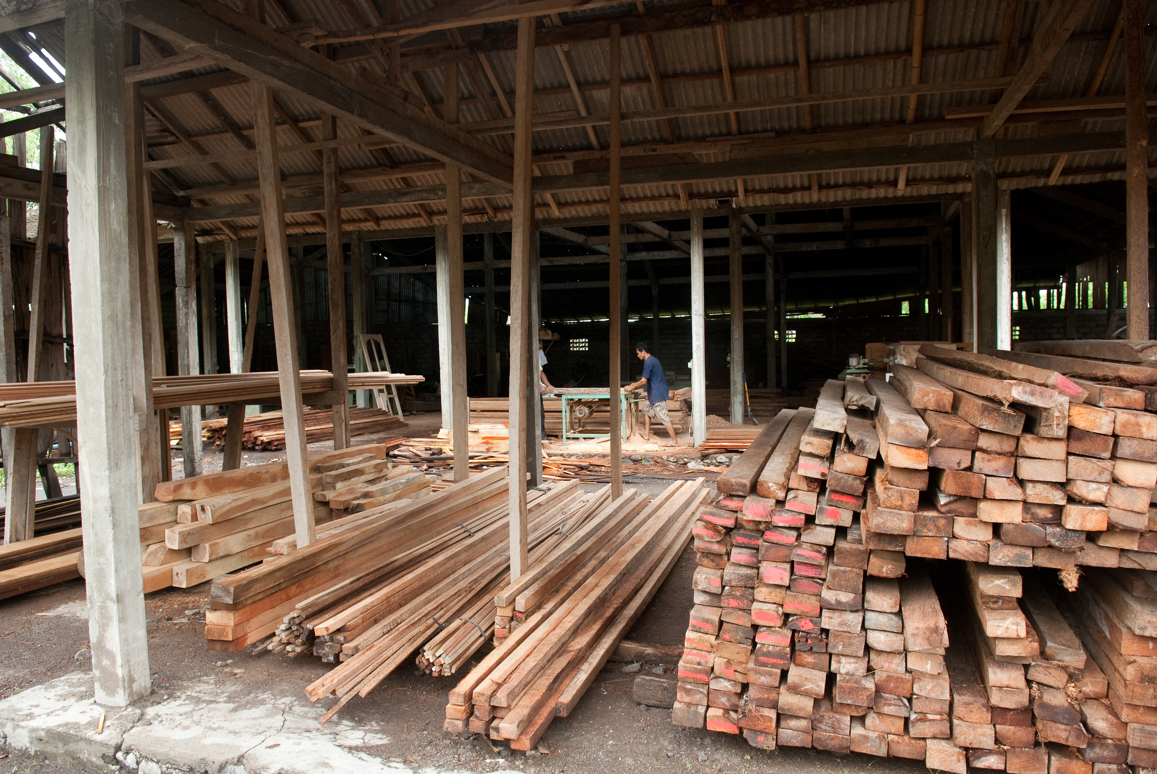 Photograph showing a lumberyard