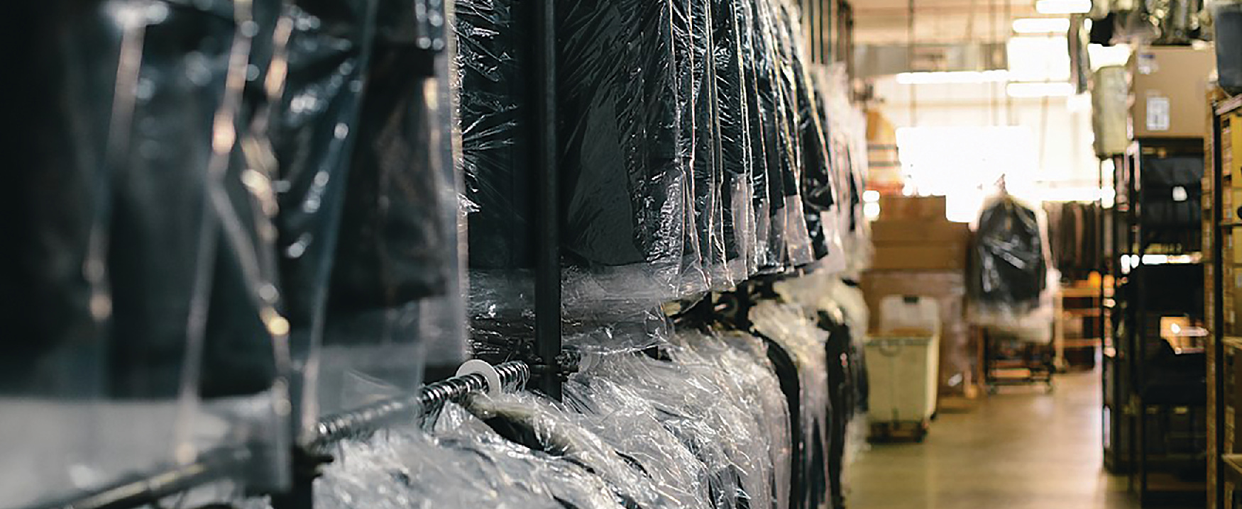 Photo of the inside of a laundry.