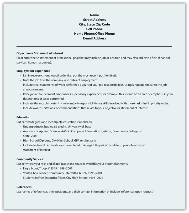 Sample of a resume