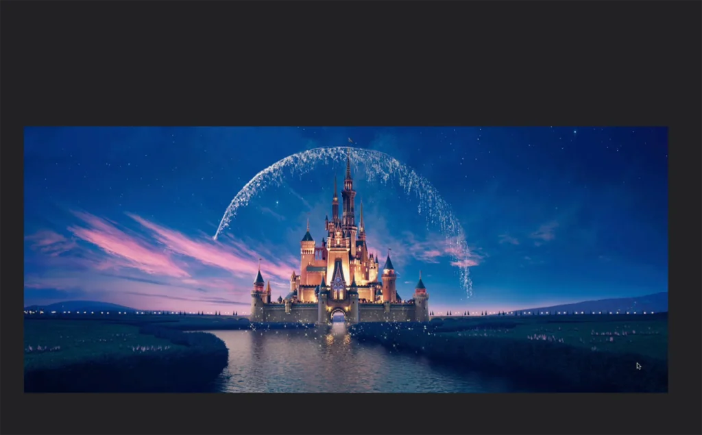 Photo of a lit up castle at Disney World.